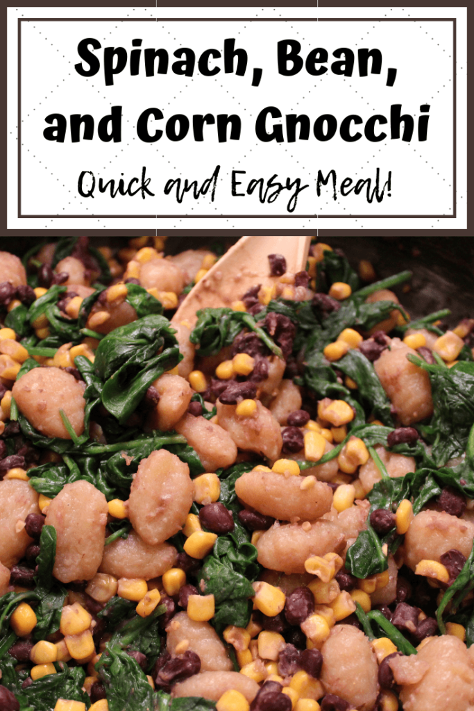 spinach, bean, and corn gnocchi