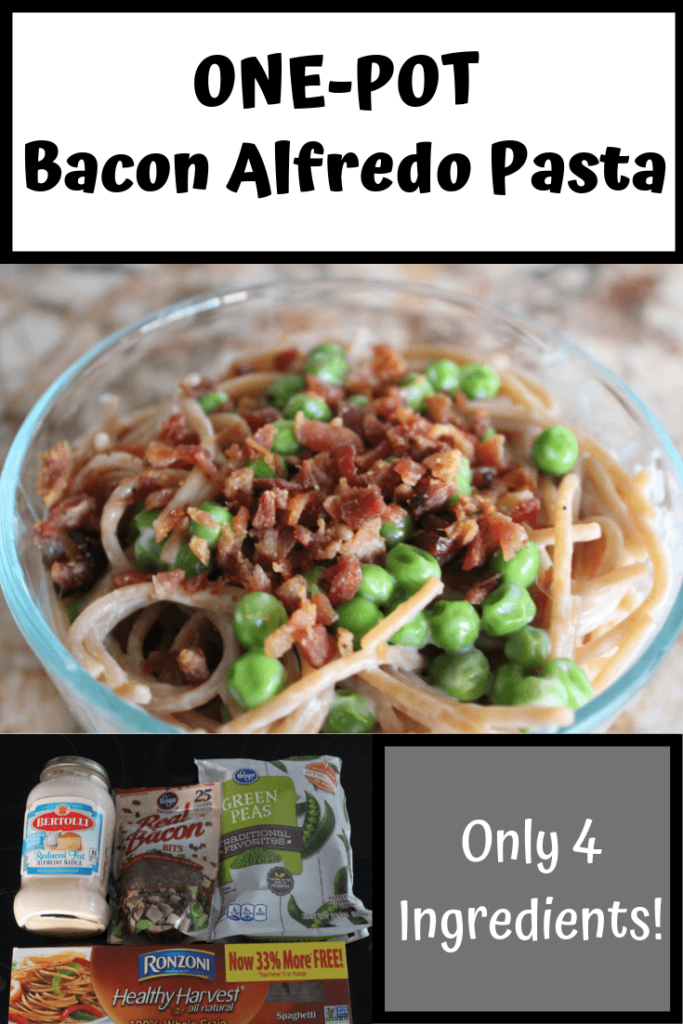 4 Ingredient & One Pot Alfredo Bacon Pasta