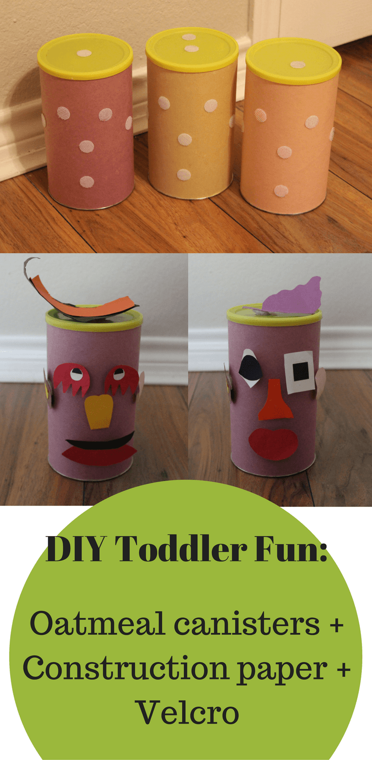Easy Construction Paper Crafts for Toddlers – Oatmeal Canister Faces