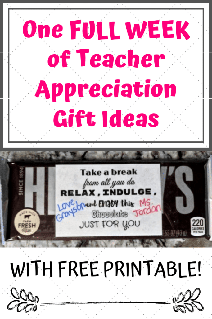 One Full Week of Teacher Appreciation Gift Ideas