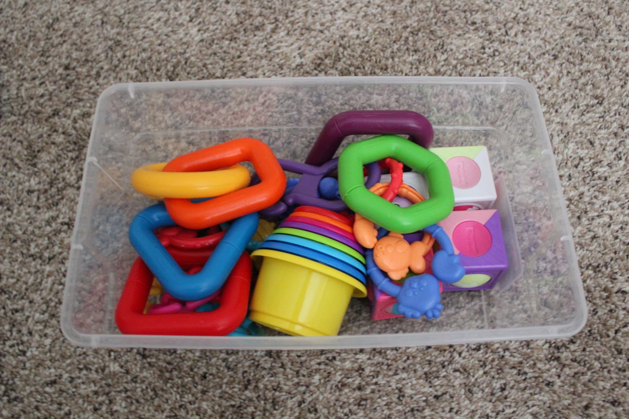 toys for stacking in bin
