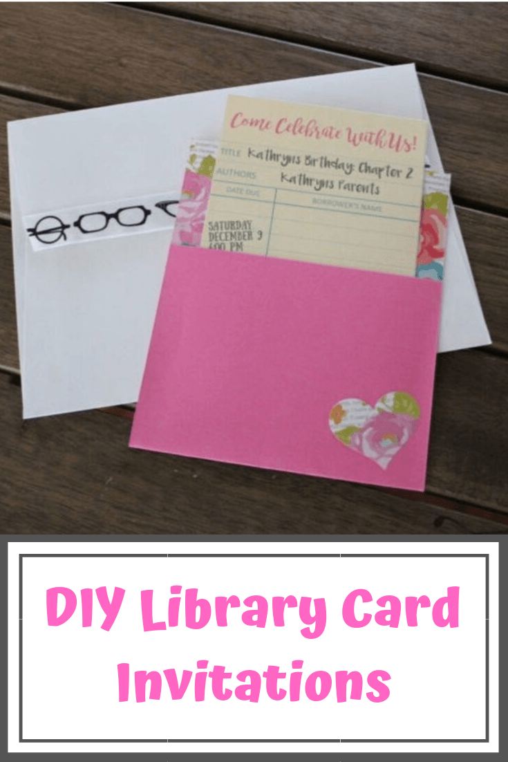 DIY Library Themed Invitations for Book Birthday Party