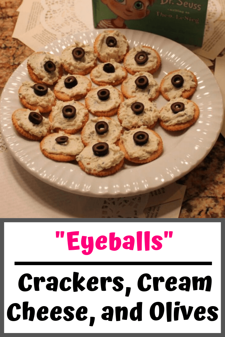 _Eyeballs_ Crackers, Cream Cheese, and Olives