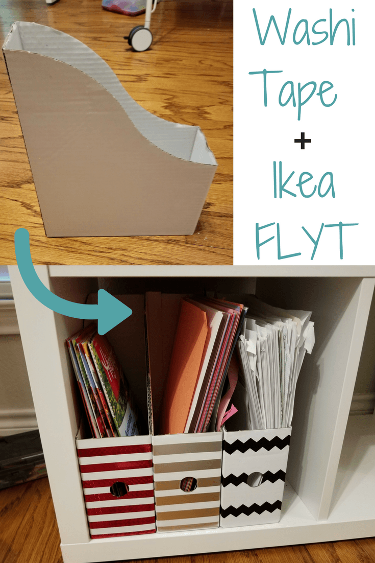 DIY Washi Tape Craft – Decorate IKEA FLYT Magazine Holder