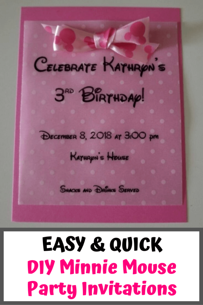 Easy & Quick DIY Minnie Mouse Party Invitations