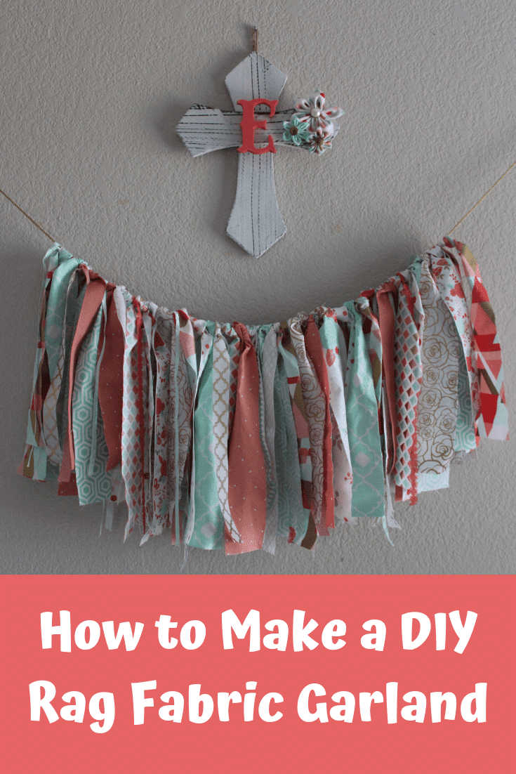 DIY Fabric Rag Garland for Mint, Coral, and Gold Nursery