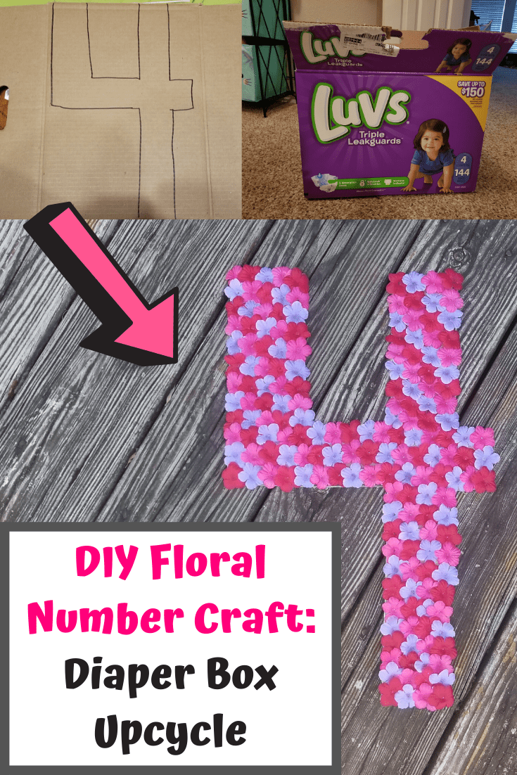 Cardboard Box Craft: DIY Floral Number for Flower Birthday