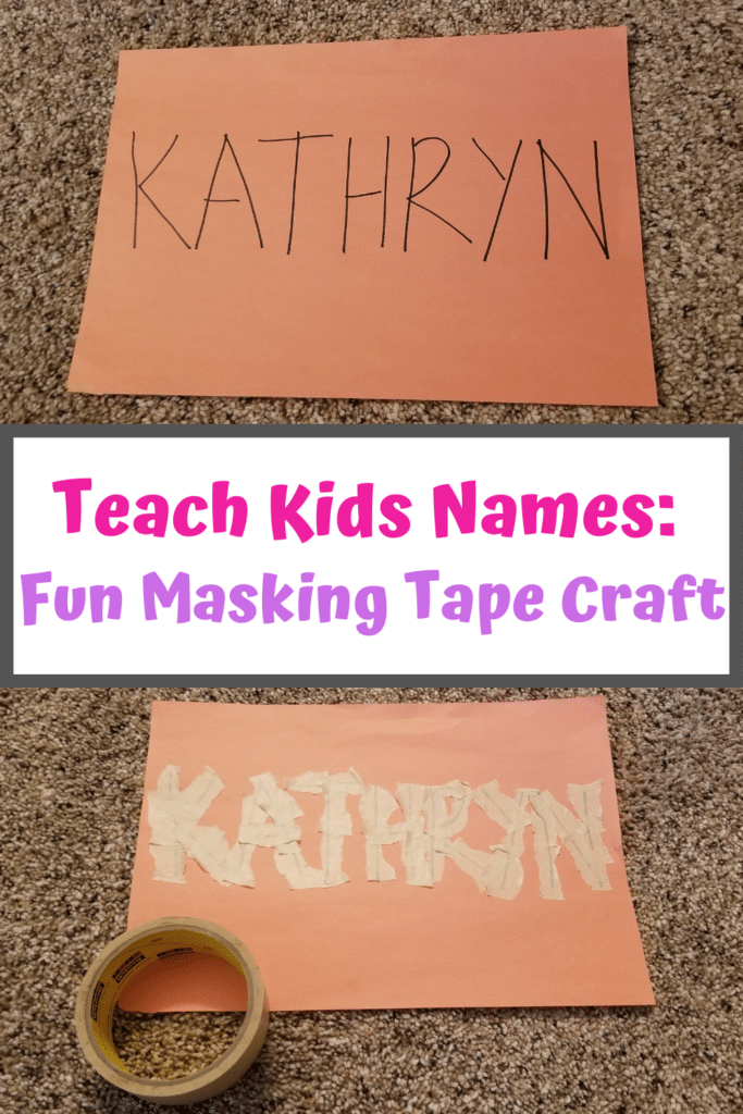 Teach Preschoolers Names with this Masking Tape Craft