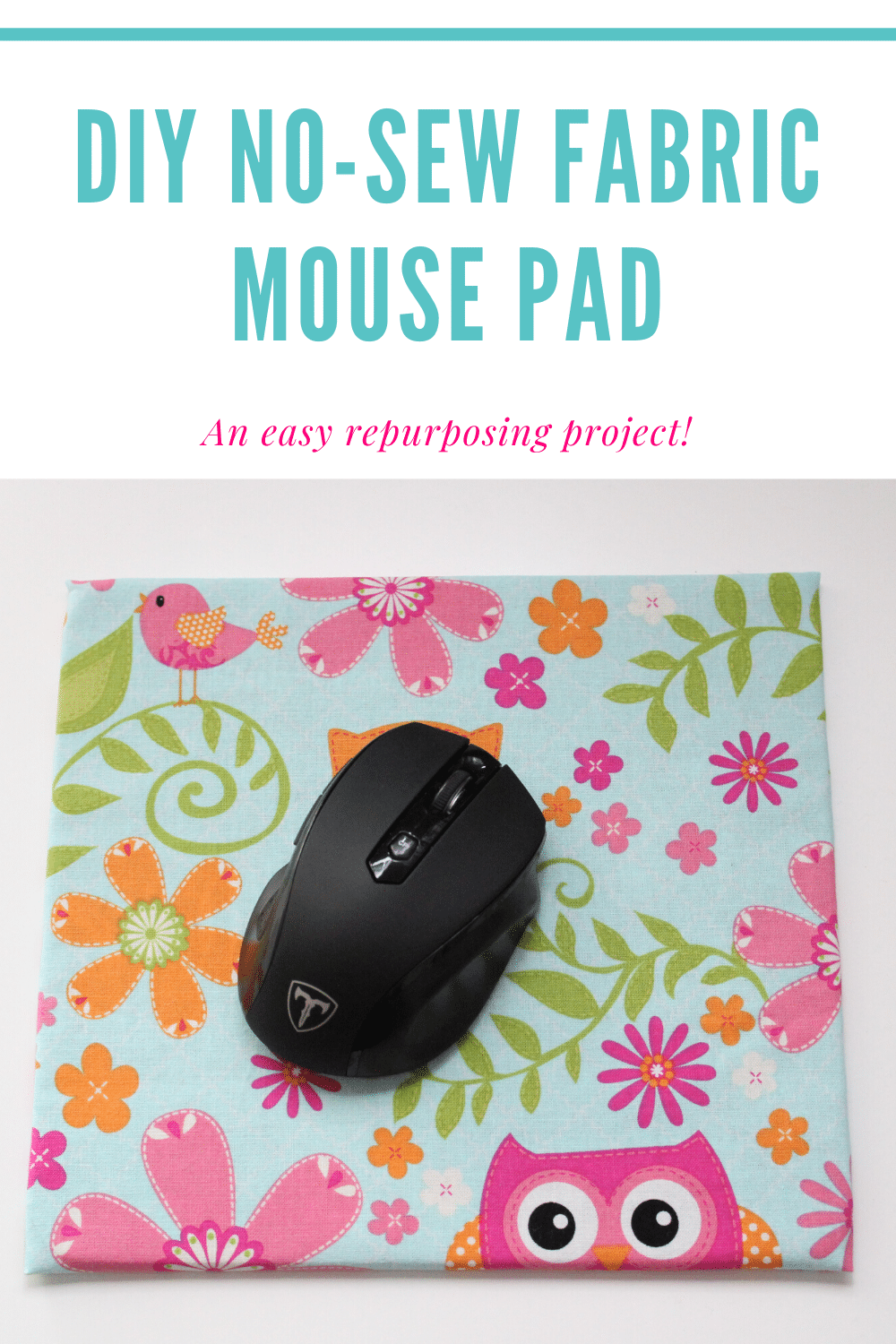 no-sew fabric mouse pad redo